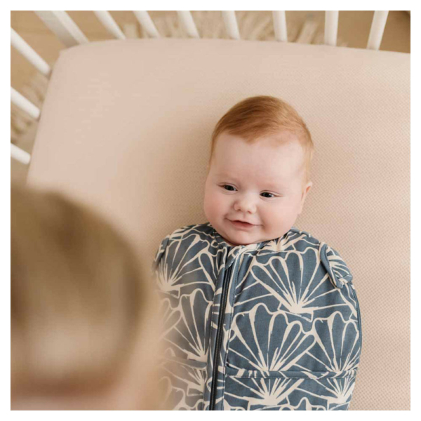 Puckababy The Original Mini baby inbakerdoek (3-6mnd) - sheashell - blue denim - Afbeelding 3