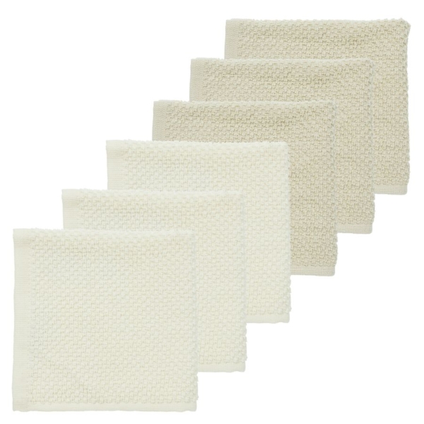 Meyco Monddoekjes 6-pack Popcorn - naturel/soft sand - 30x30cm