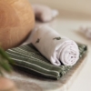 Jollein Monddoekjes hydrofiel - stripe olive - leaf  green ( 2 stuks) - Afbeelding 2